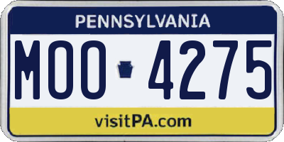 PA license plate MOO4275