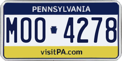 PA license plate MOO4278
