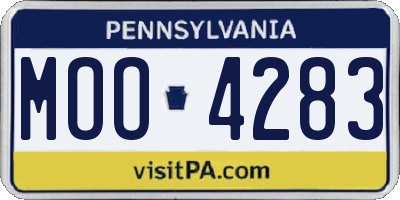 PA license plate MOO4283