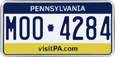 PA license plate MOO4284