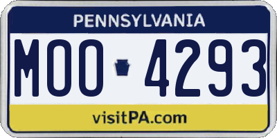 PA license plate MOO4293
