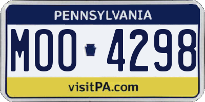 PA license plate MOO4298