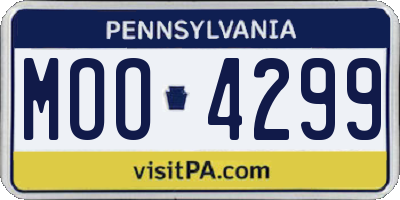 PA license plate MOO4299