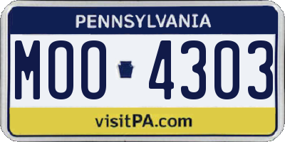 PA license plate MOO4303