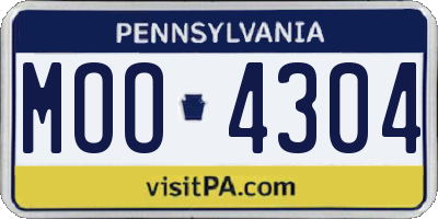 PA license plate MOO4304
