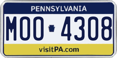 PA license plate MOO4308