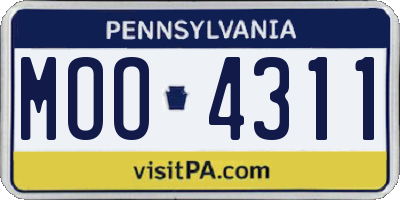 PA license plate MOO4311