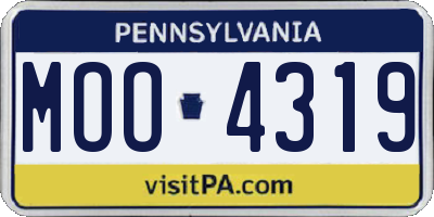 PA license plate MOO4319