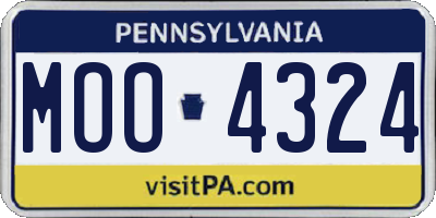 PA license plate MOO4324