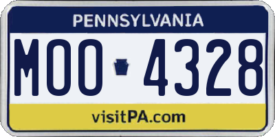 PA license plate MOO4328