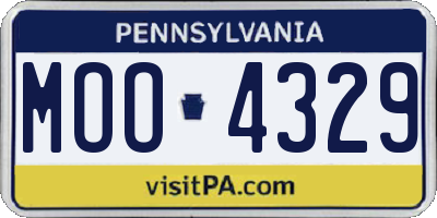 PA license plate MOO4329