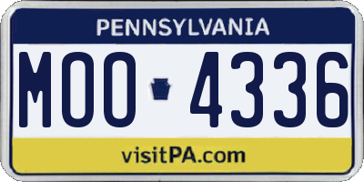 PA license plate MOO4336
