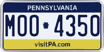 PA license plate MOO4350