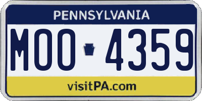 PA license plate MOO4359