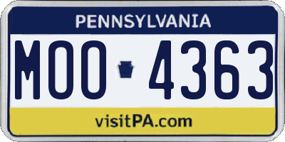PA license plate MOO4363