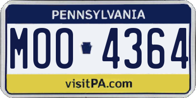 PA license plate MOO4364
