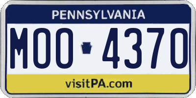 PA license plate MOO4370