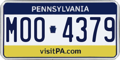 PA license plate MOO4379