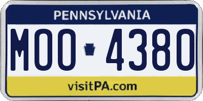 PA license plate MOO4380