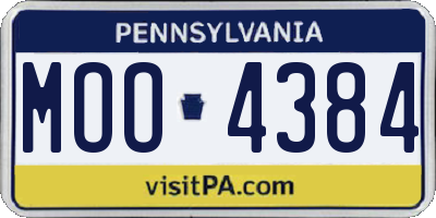 PA license plate MOO4384
