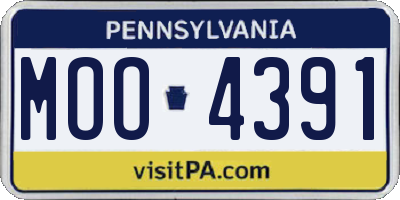 PA license plate MOO4391