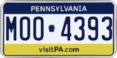 PA license plate MOO4393