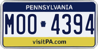 PA license plate MOO4394