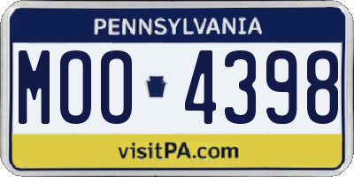 PA license plate MOO4398