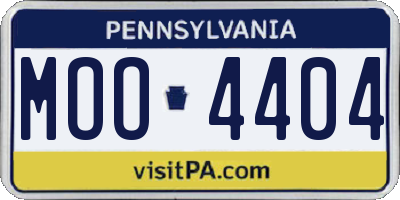 PA license plate MOO4404