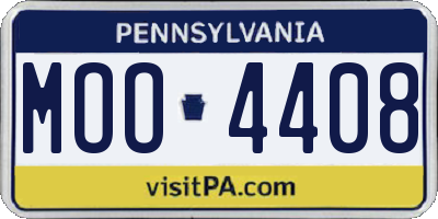 PA license plate MOO4408