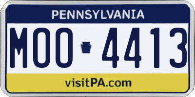PA license plate MOO4413