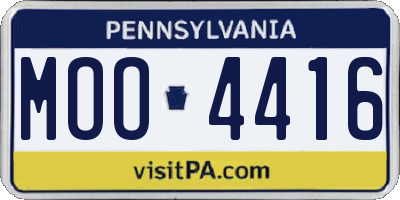 PA license plate MOO4416