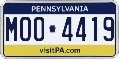 PA license plate MOO4419