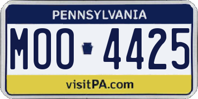 PA license plate MOO4425
