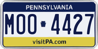 PA license plate MOO4427