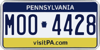 PA license plate MOO4428