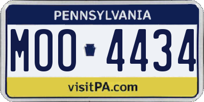 PA license plate MOO4434