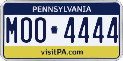 PA license plate MOO4444