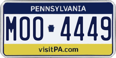 PA license plate MOO4449