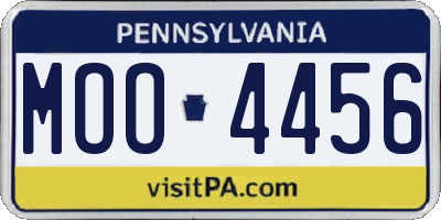 PA license plate MOO4456