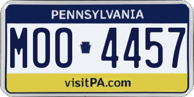 PA license plate MOO4457