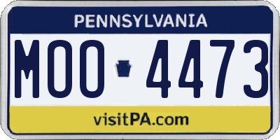 PA license plate MOO4473