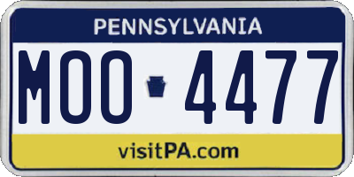 PA license plate MOO4477