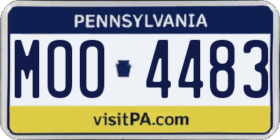 PA license plate MOO4483