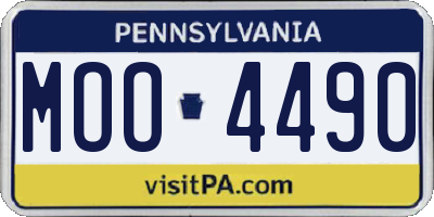 PA license plate MOO4490