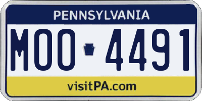 PA license plate MOO4491