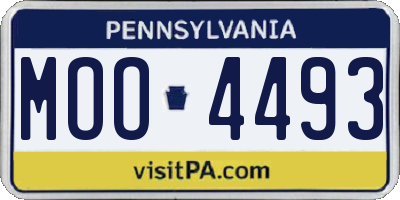PA license plate MOO4493