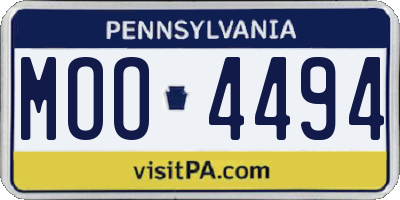 PA license plate MOO4494