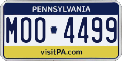 PA license plate MOO4499