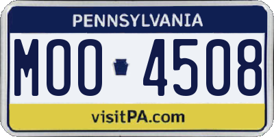 PA license plate MOO4508